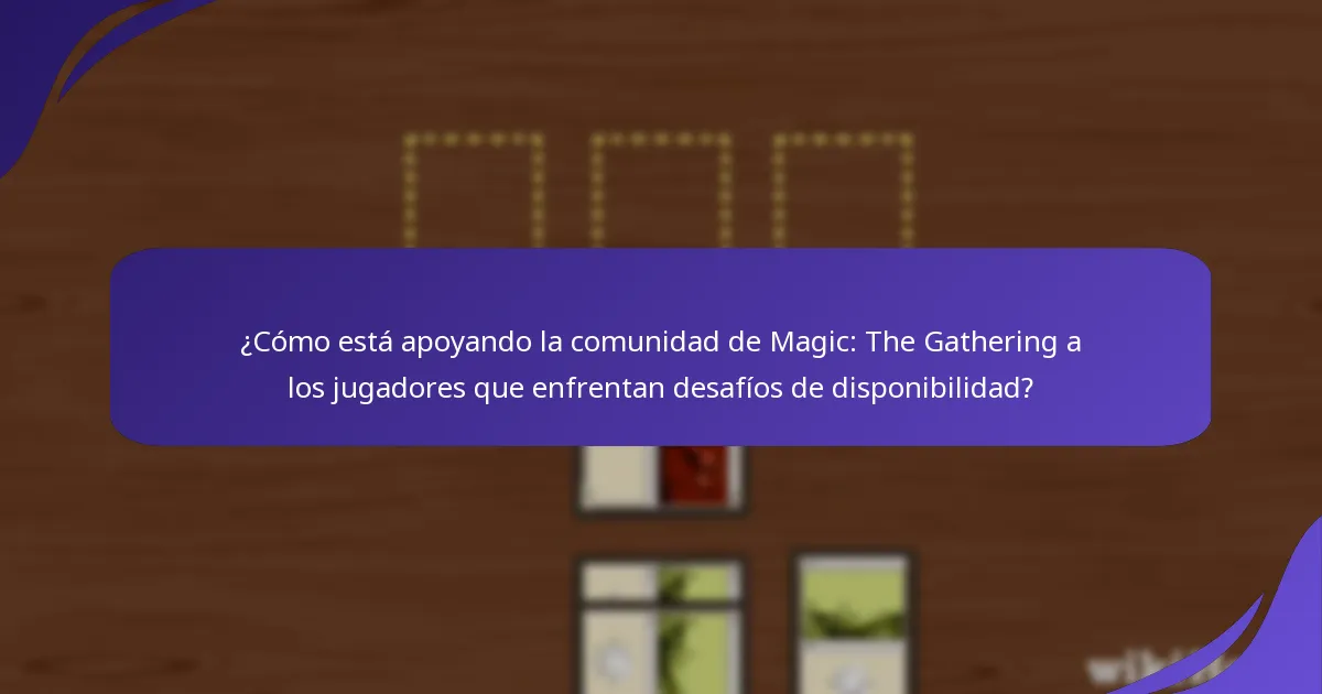 ¿Cómo está apoyando la comunidad de Magic: The Gathering a los jugadores que enfrentan desafíos de disponibilidad?