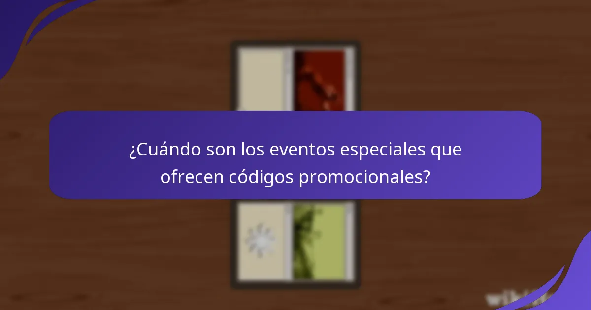 ¿Cuándo son los eventos especiales que ofrecen códigos promocionales?